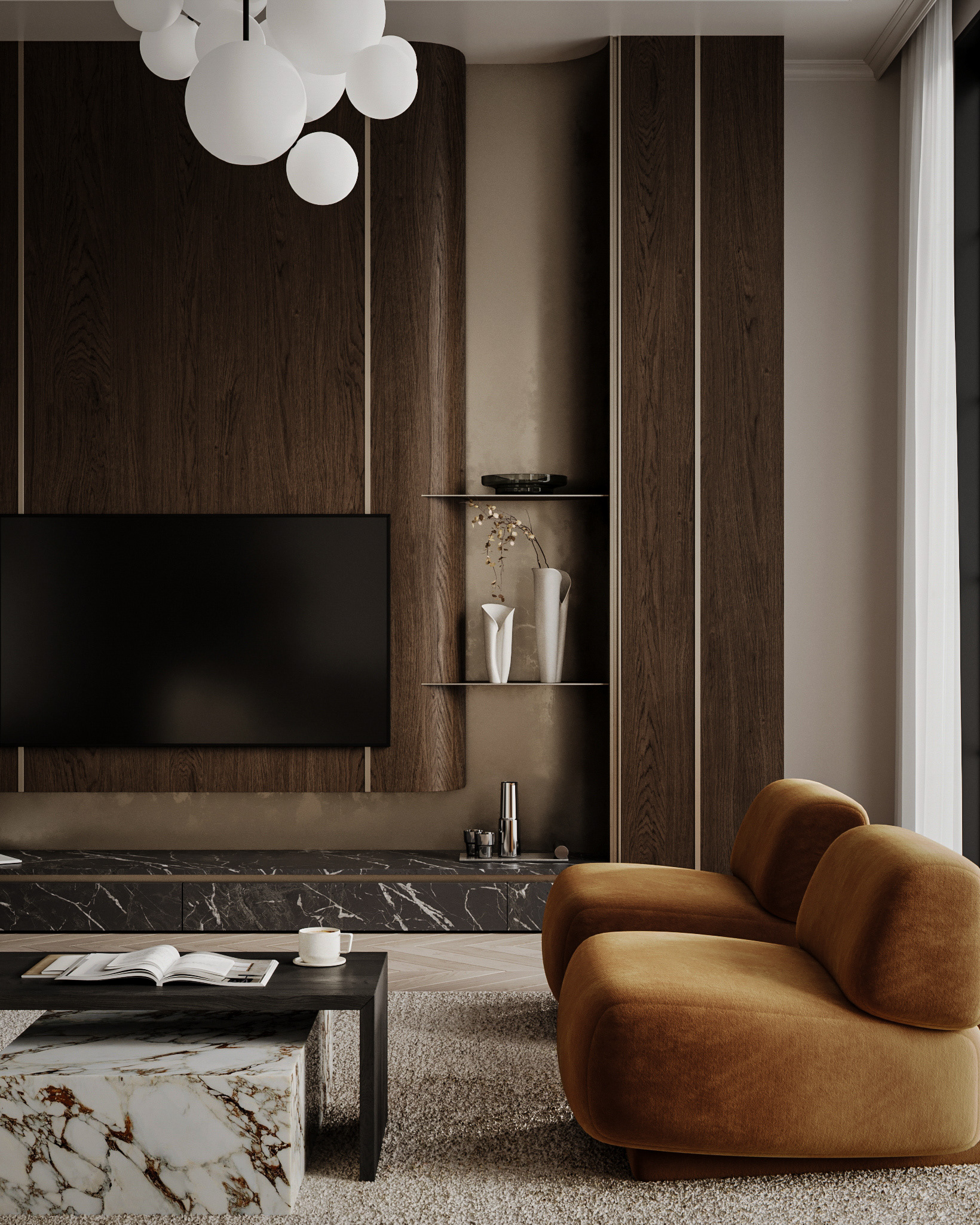 带装饰的美观客厅设计-8