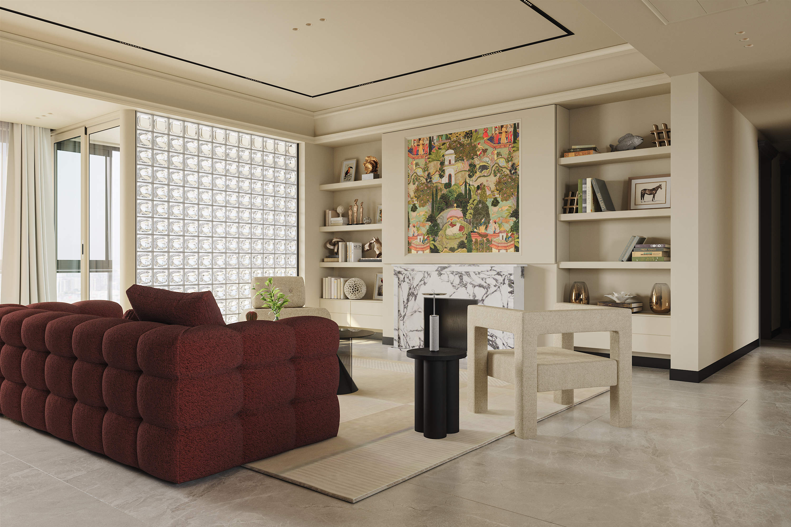 宏发前城现代法式奶油风住宅丨壹梵设计-4