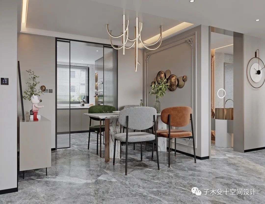 艺术包围的家 · 现代轻奢的爱马仕橙空间丨子木殳十空间设计-26