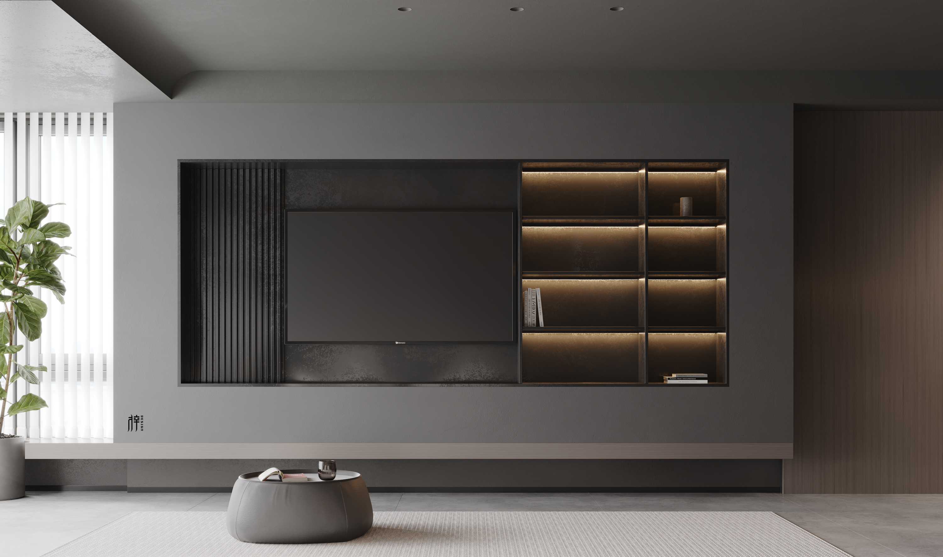 深灰与奶油色的极简碰撞-7