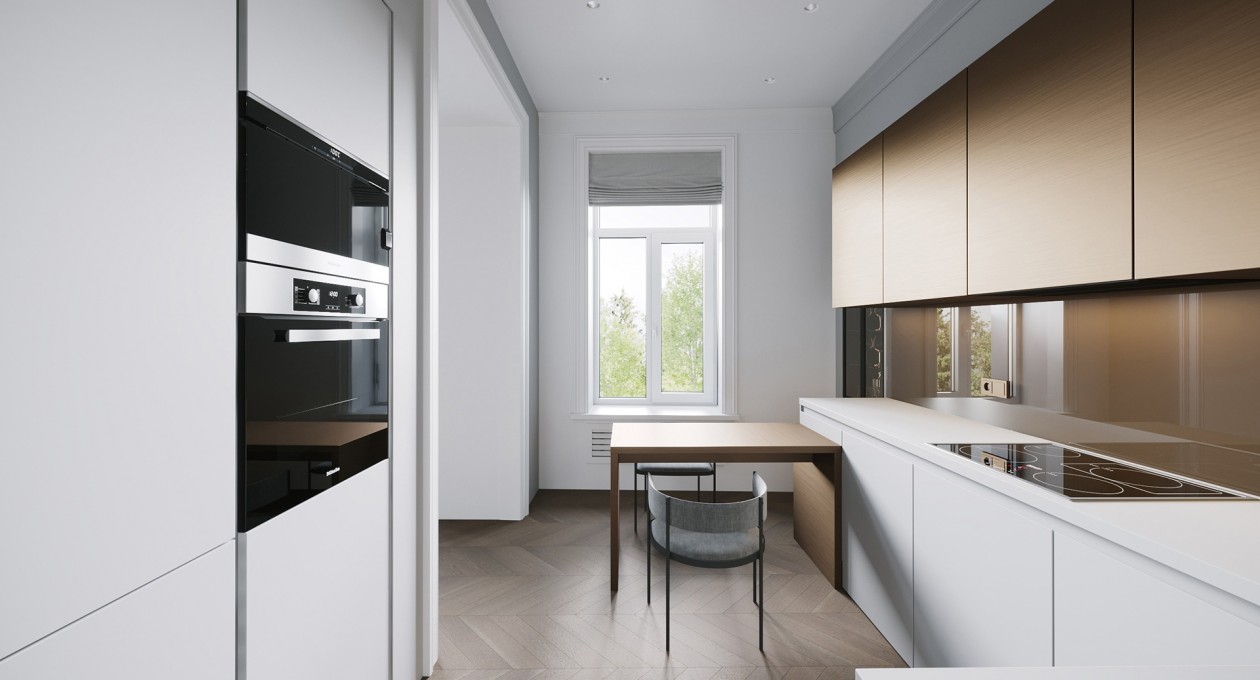 金色+象牙白，明亮舒适的现代感公寓-8