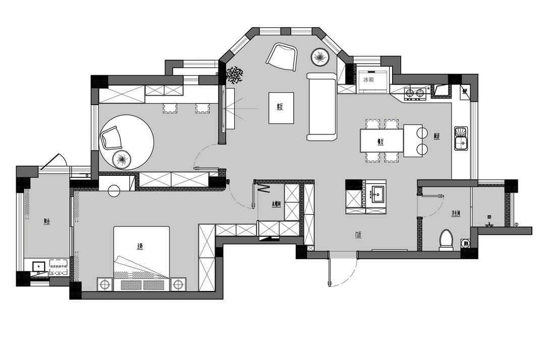 新婚岛台,中西厨房,衣帽间,开启幸福生活丨壹石设计-7