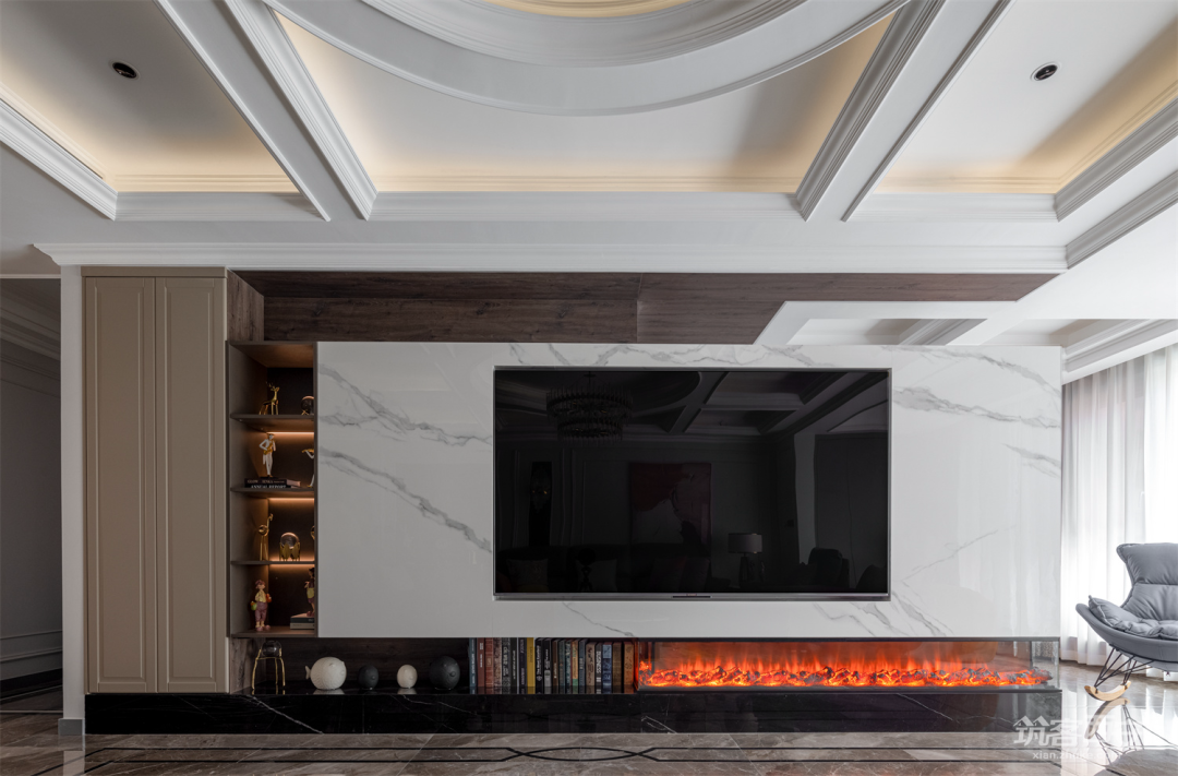 铜川荣耀壹品 · 撞色美式大平层设计丨中国铜川丨力创设计工作室-23