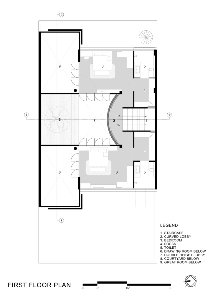 印度家庭住宅的公共与私密空间平衡-35