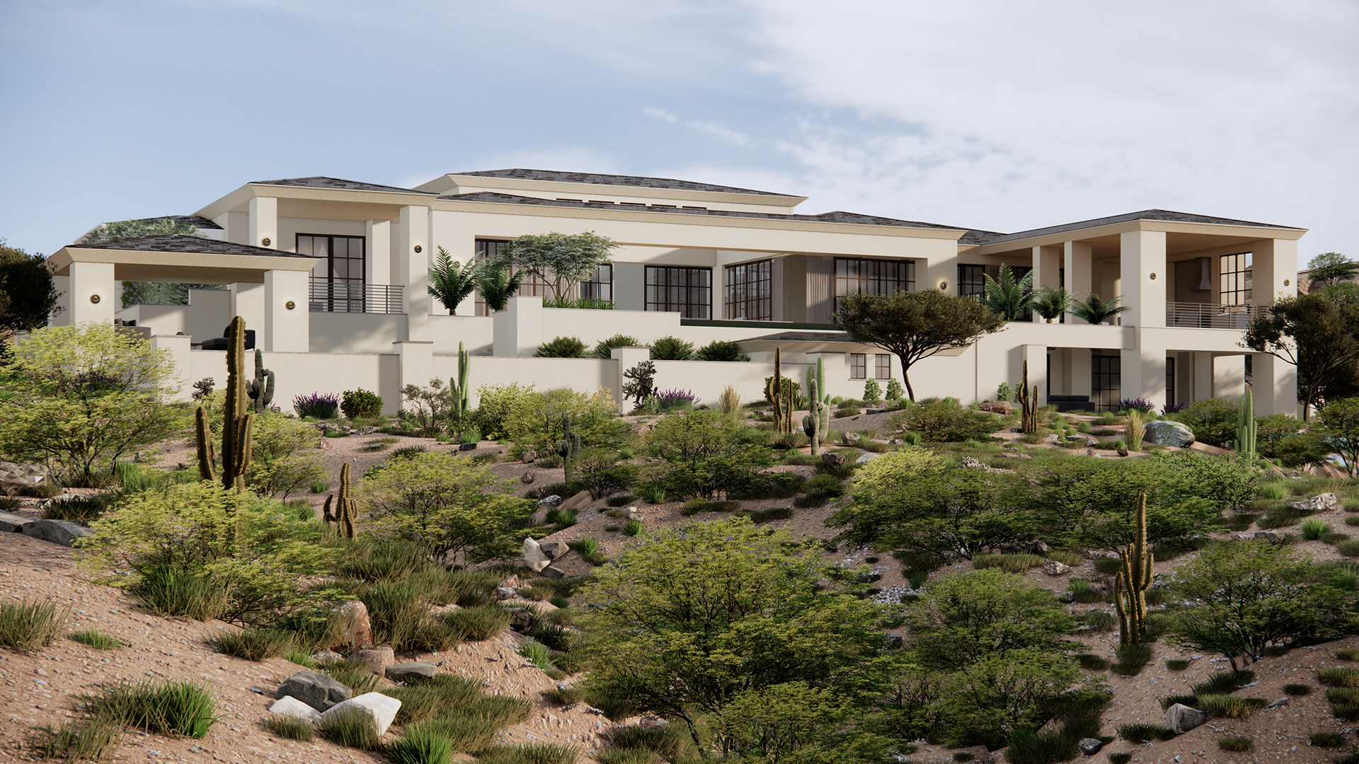 White residence in the USA. Architectural visualisation-9