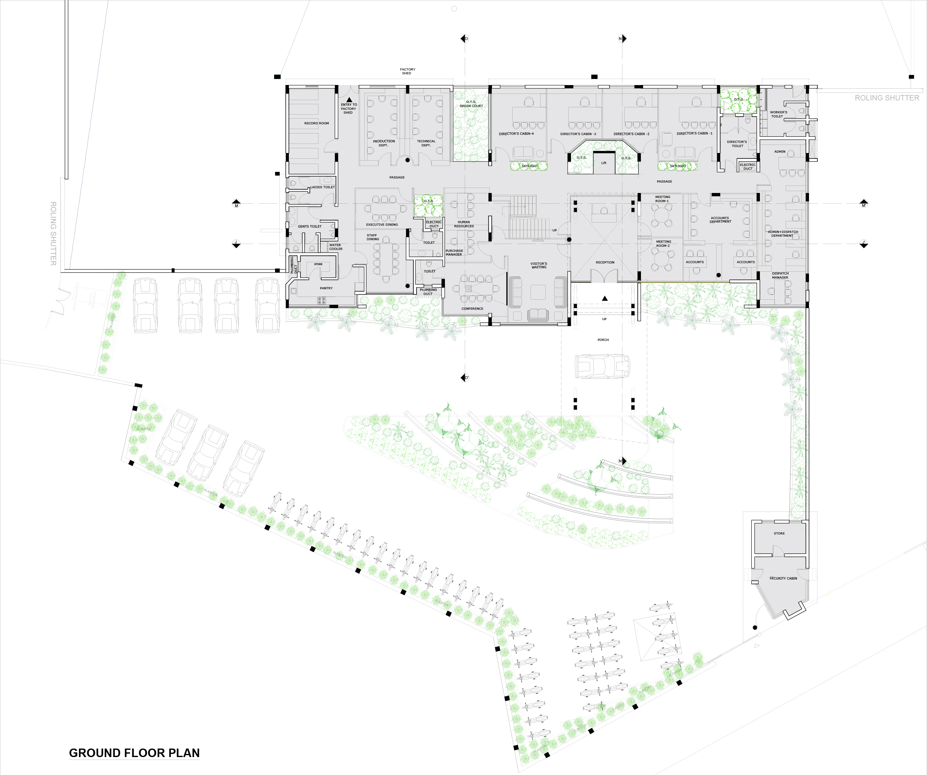 波浪形屋顶的纺织印刷机械制造商总部-27