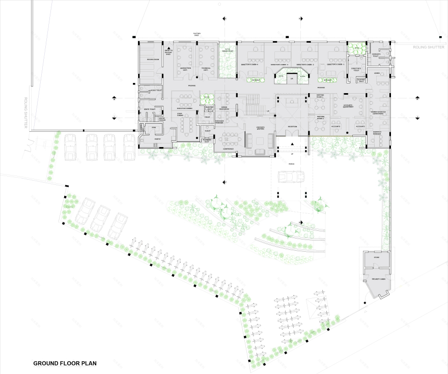 波浪形屋顶的纺织印刷机械制造商总部-27