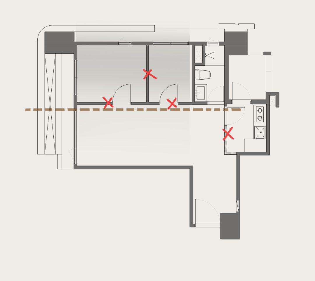 50㎡两居室小宅，弹性利用空间，打造充满变化的盒中盒 | 虫点子设计-13