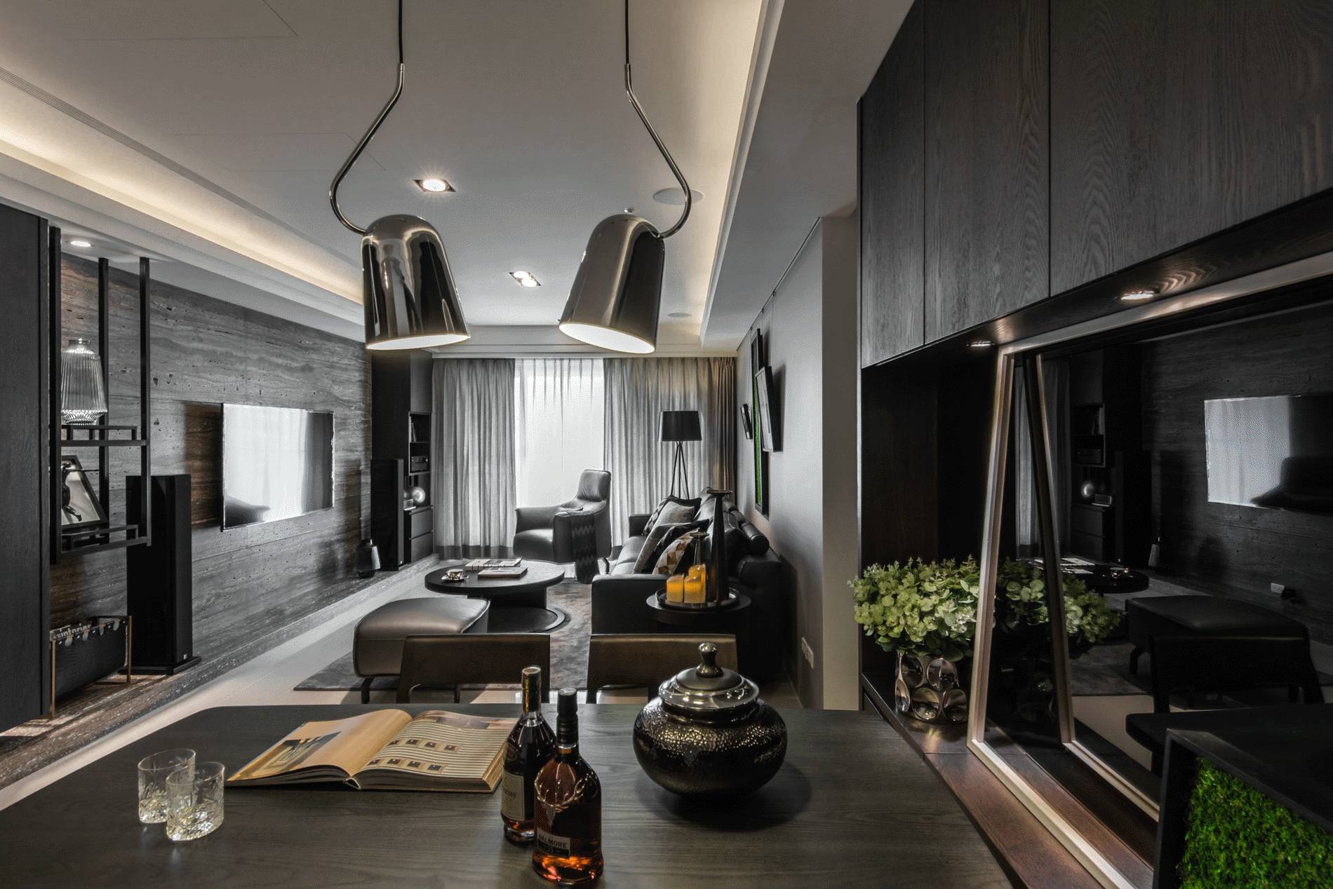高级黑现代住宅的奢华神秘-2
