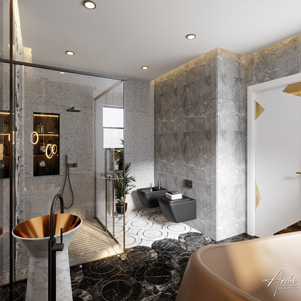 豪华现代浴室丨阿联酋迪拜丨ARCHI  ARCHITECTS-6