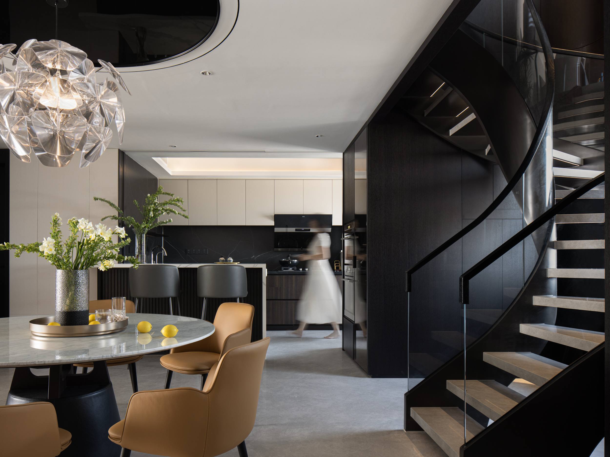 集美湖湖畔顶层复式轻奢住宅设计丨中国厦门丨间空设计-7