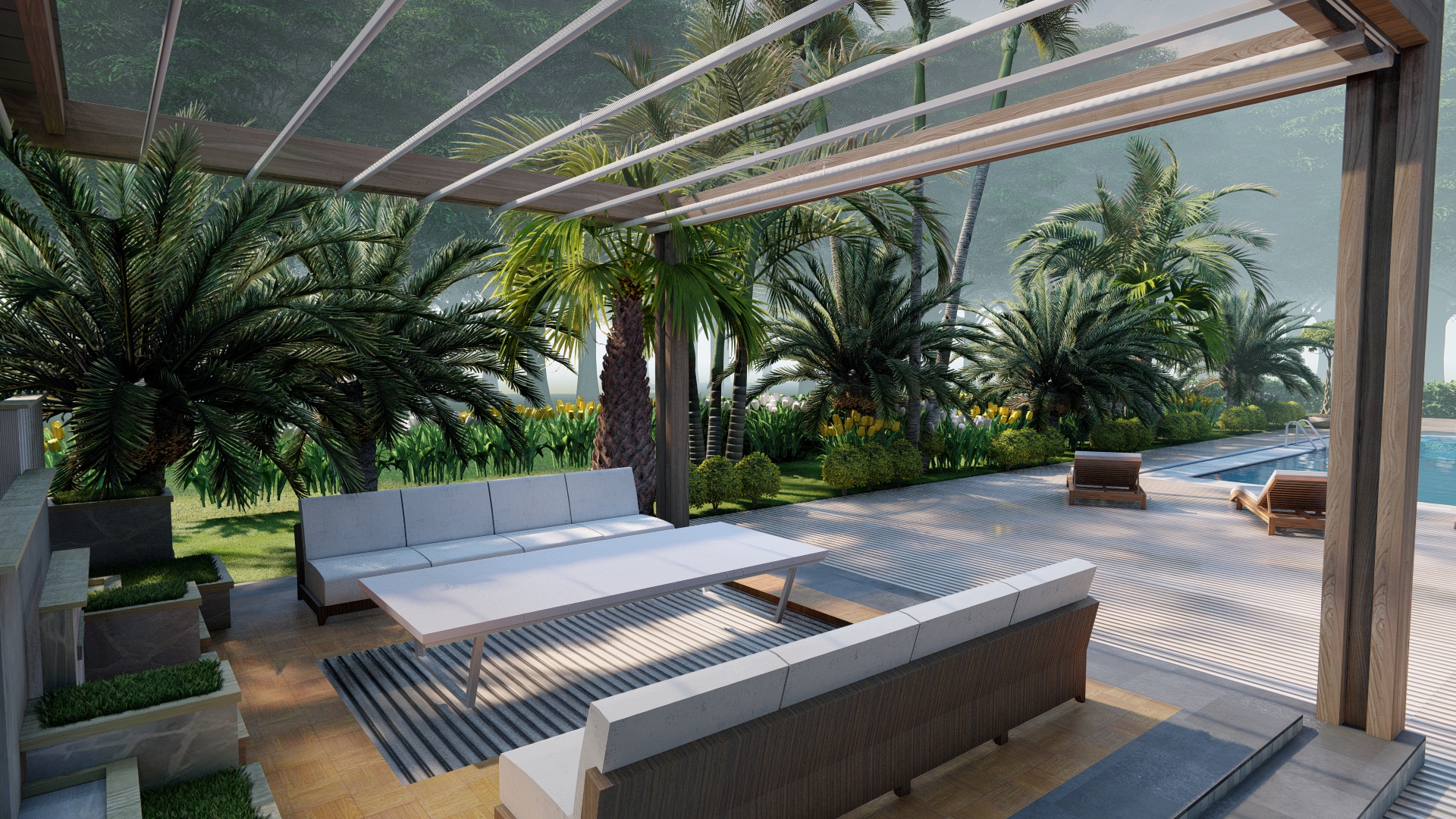 现代户外空间3D渲染设计项目-5