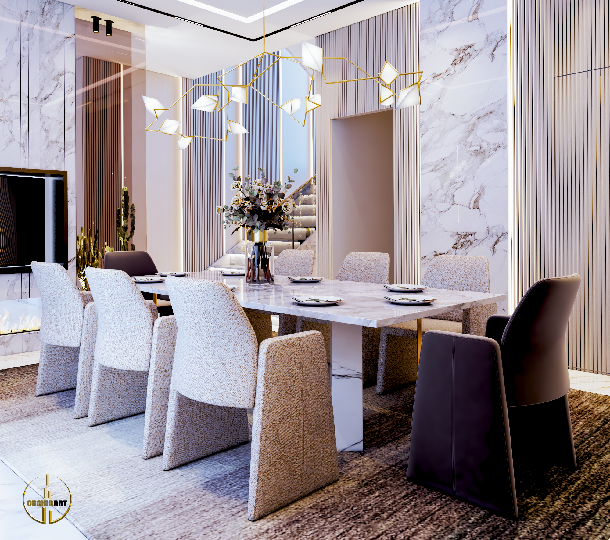 Dining room 室内设计丨阿联酋丨Amany Morsy-10