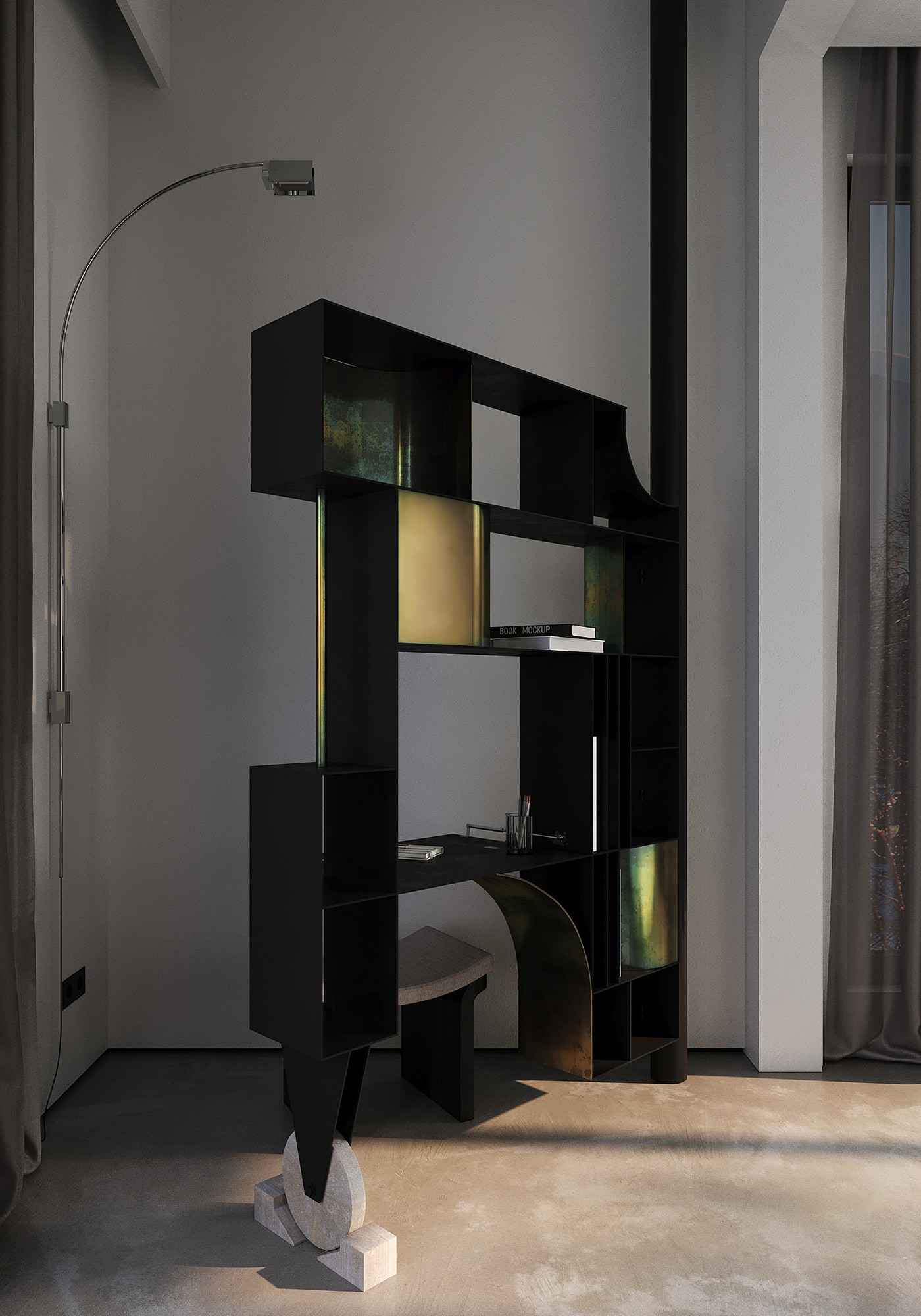 深色系公寓设计 不一样的高级感！-15