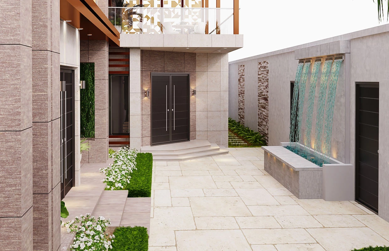 层叠现代立面设计,沙特阿拉伯丽思卡尔顿私人住宅-11