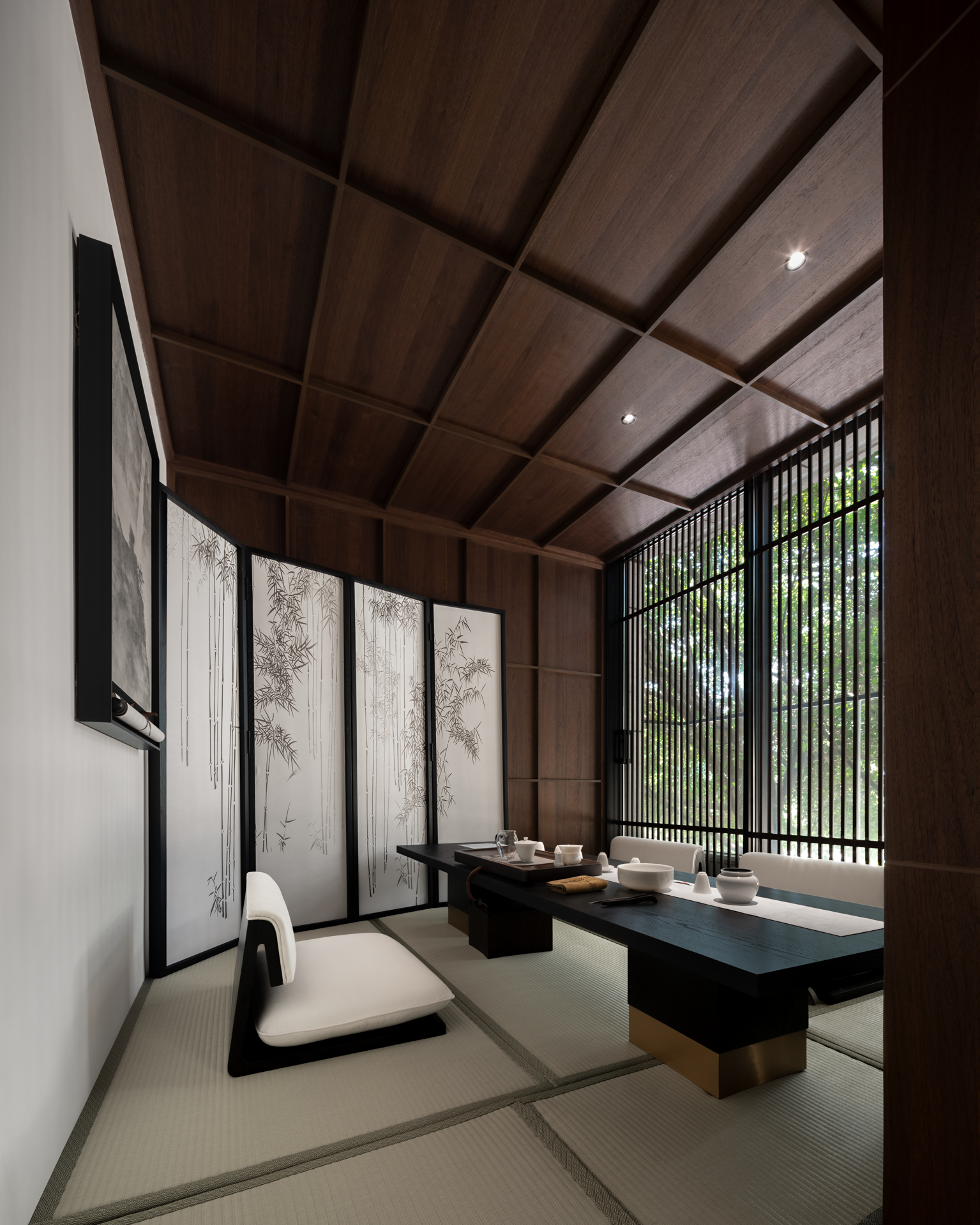 宁静深沉的东方美学私人国学会所丨吾疆设计-14