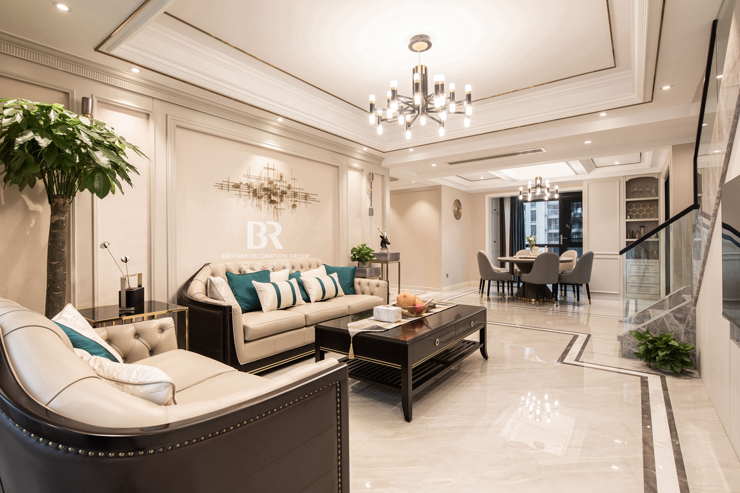 重庆中渝山顶道国宾城现代轻奢跃层装修设计-14