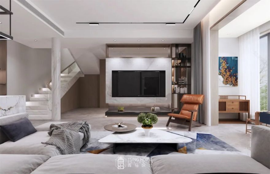 名仕花园·300㎡顶复丨青马别墅空间设计-44