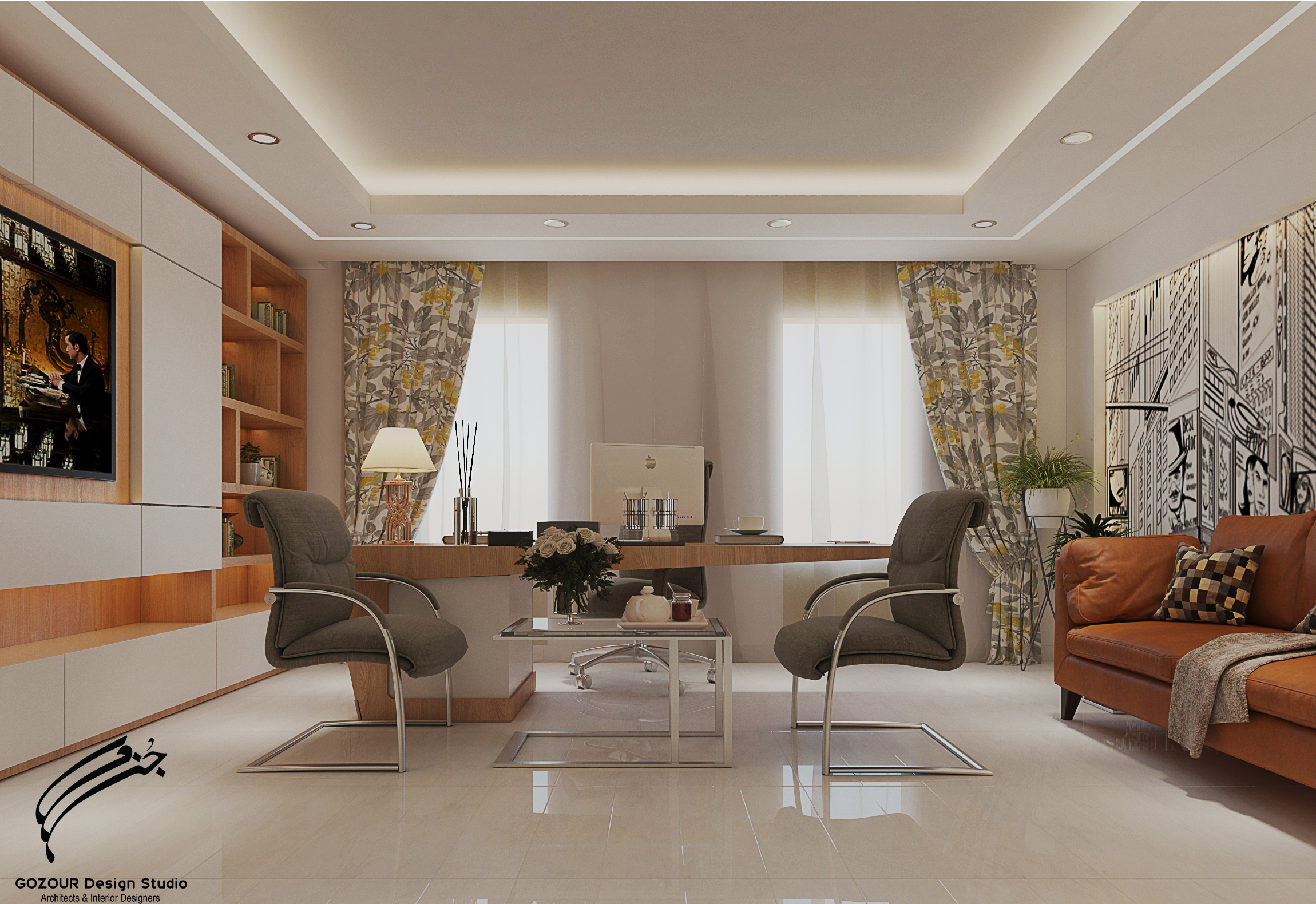 GYM &LIVING &OFFICE DESIGN AT VILLA IN QATAR ..-14