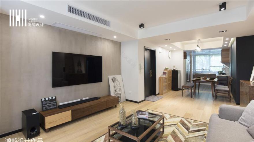 98㎡北欧风家居,原木韵味与怀旧水泥墙的完美结合-8