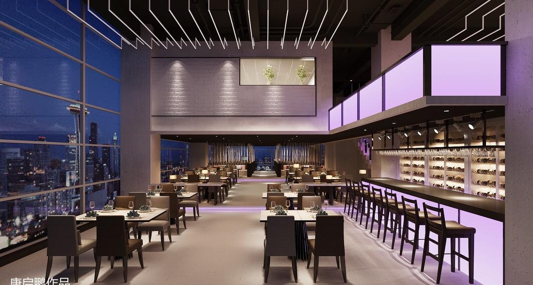 君瑛云顶餐厅 | 光影塑造的高端空中夜生活空间-2