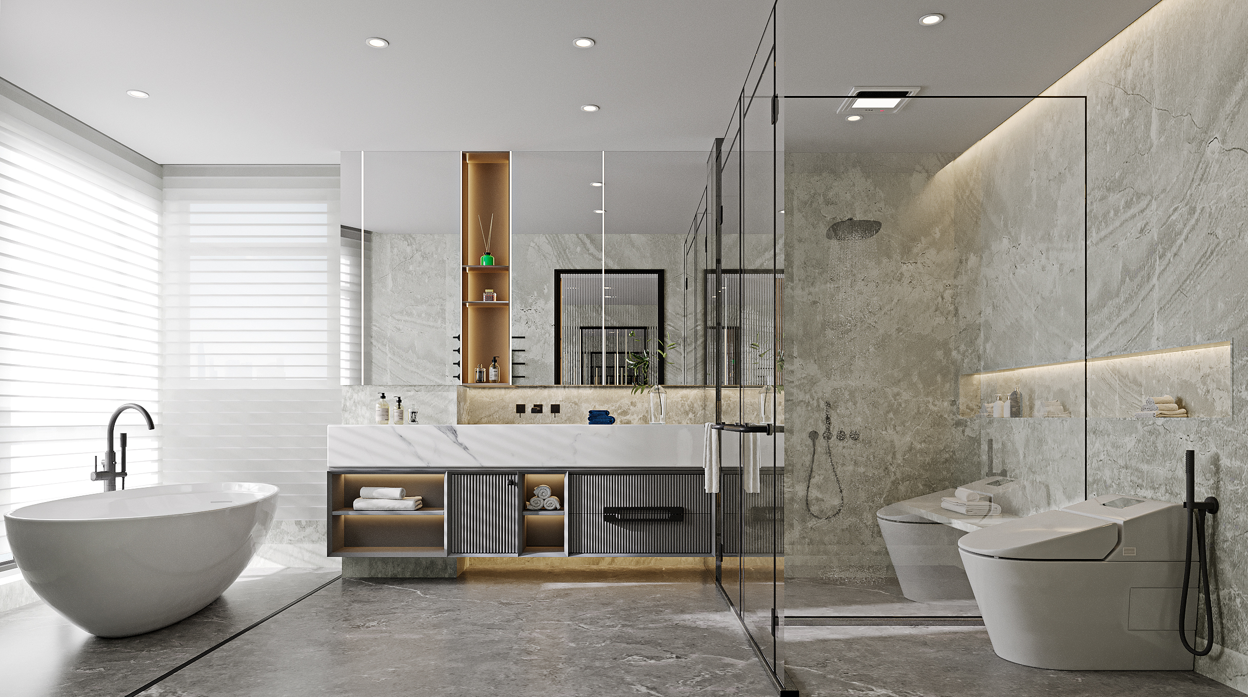 现代极简风格卧室等空间合集-15