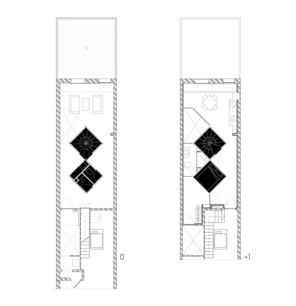 巴塞罗那双层公寓的 45 度旋转设计-64