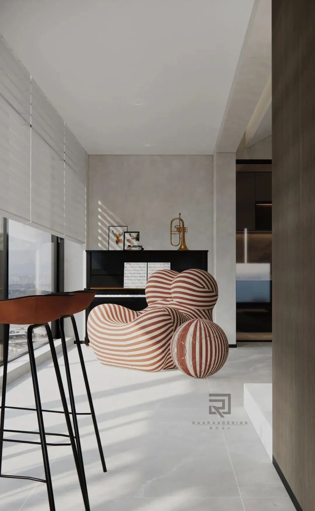 嘉陵江天 · 220㎡天际大平层的阔景设计与生活品味丨中国渝北丨澹然团队,橙色软装-21