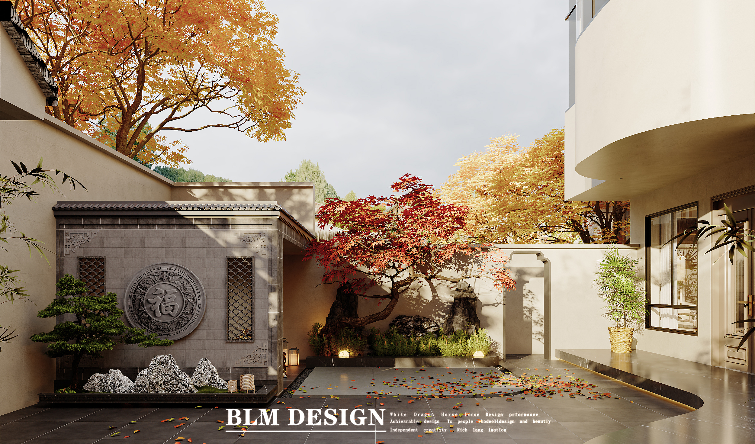 新中式家装庭院案例-0