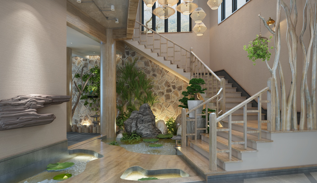 依山而立的雯雯之家 | 原木与化石的纯净邂逅-17