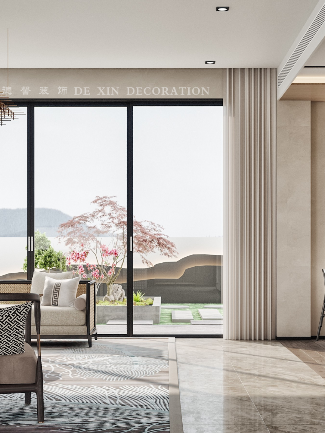 宋式美学的新中式别墅 · 侨建御溪谷丨德馨装饰-7