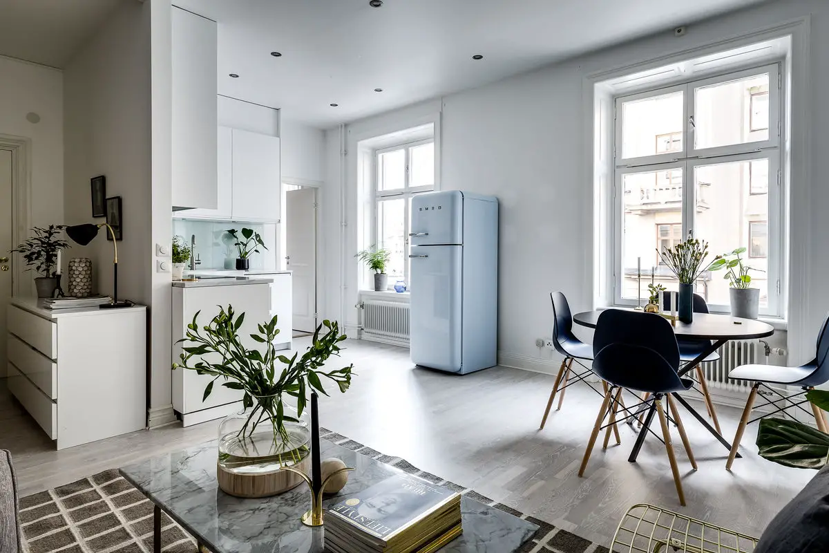 蓝调开放空间，一室两厅的完美融合-3