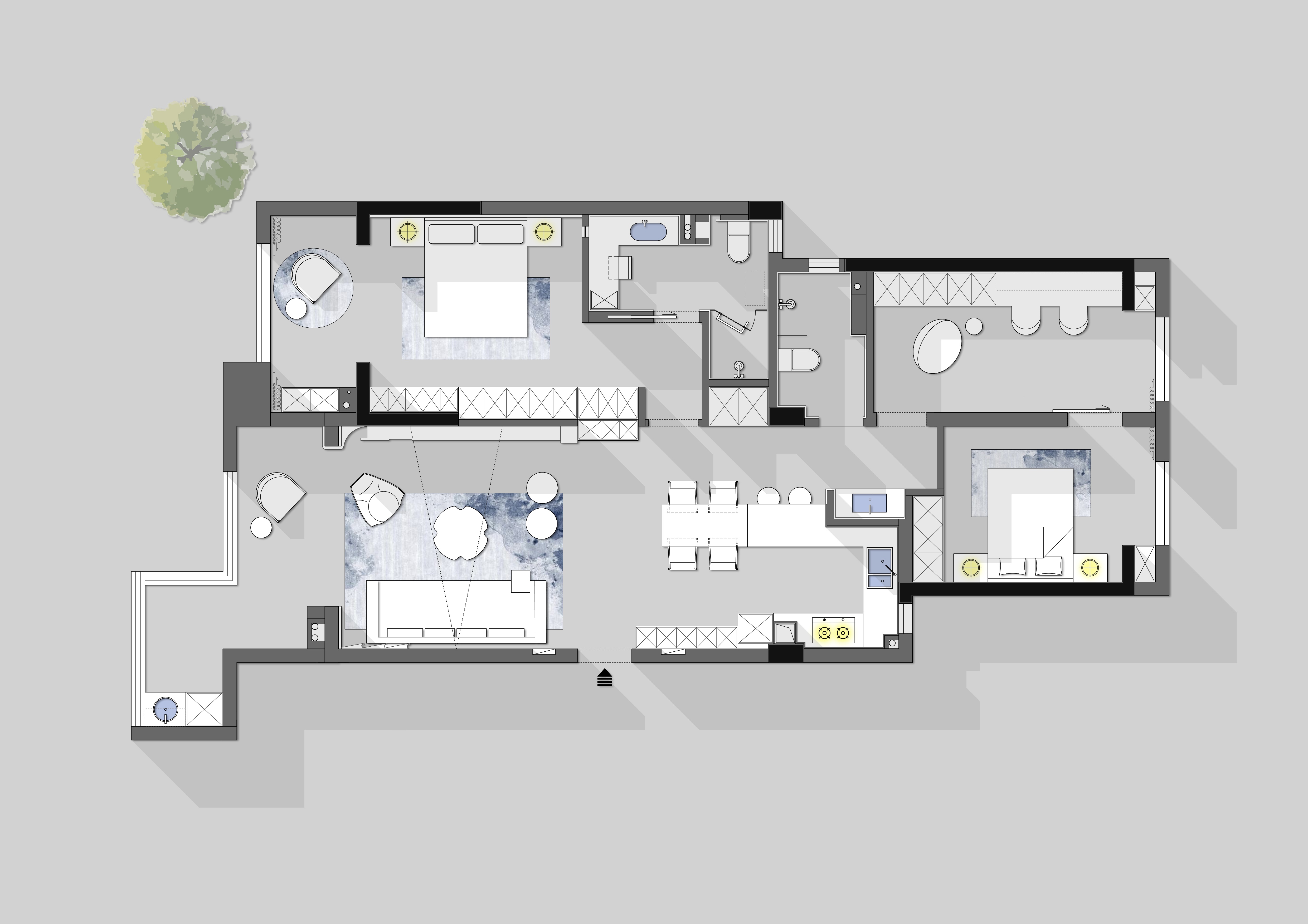 126㎡现代极简风丨中国武汉丨徐伟明建筑室内设计-12