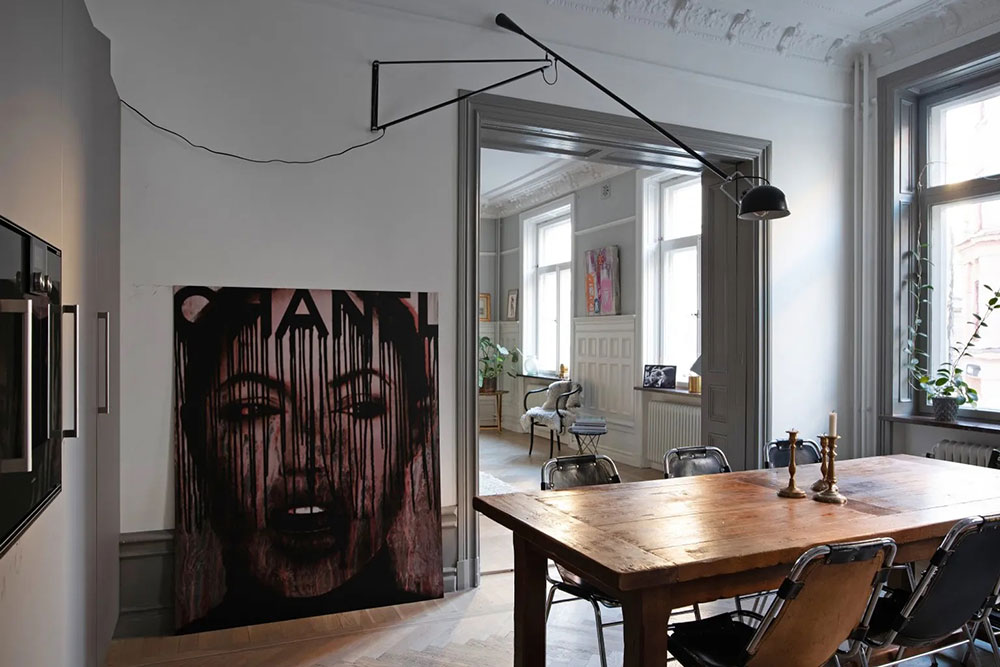 瑞典斯德哥尔摩古典与现代融合的宽敞公寓-5