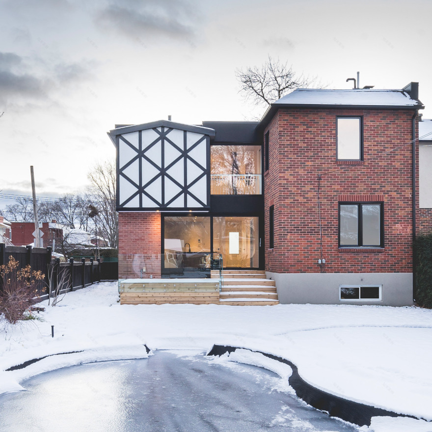 L McComber Architects gives contemporary update to Tudor-style home in Montreal-0