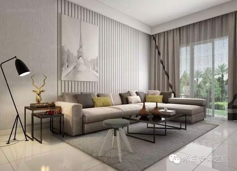 简约灰色调现代客厅设计案例-30