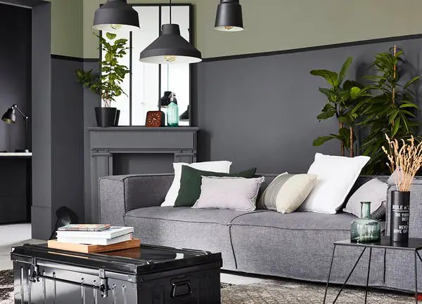 现代工业风格灰色与卡其色客厅设计-6