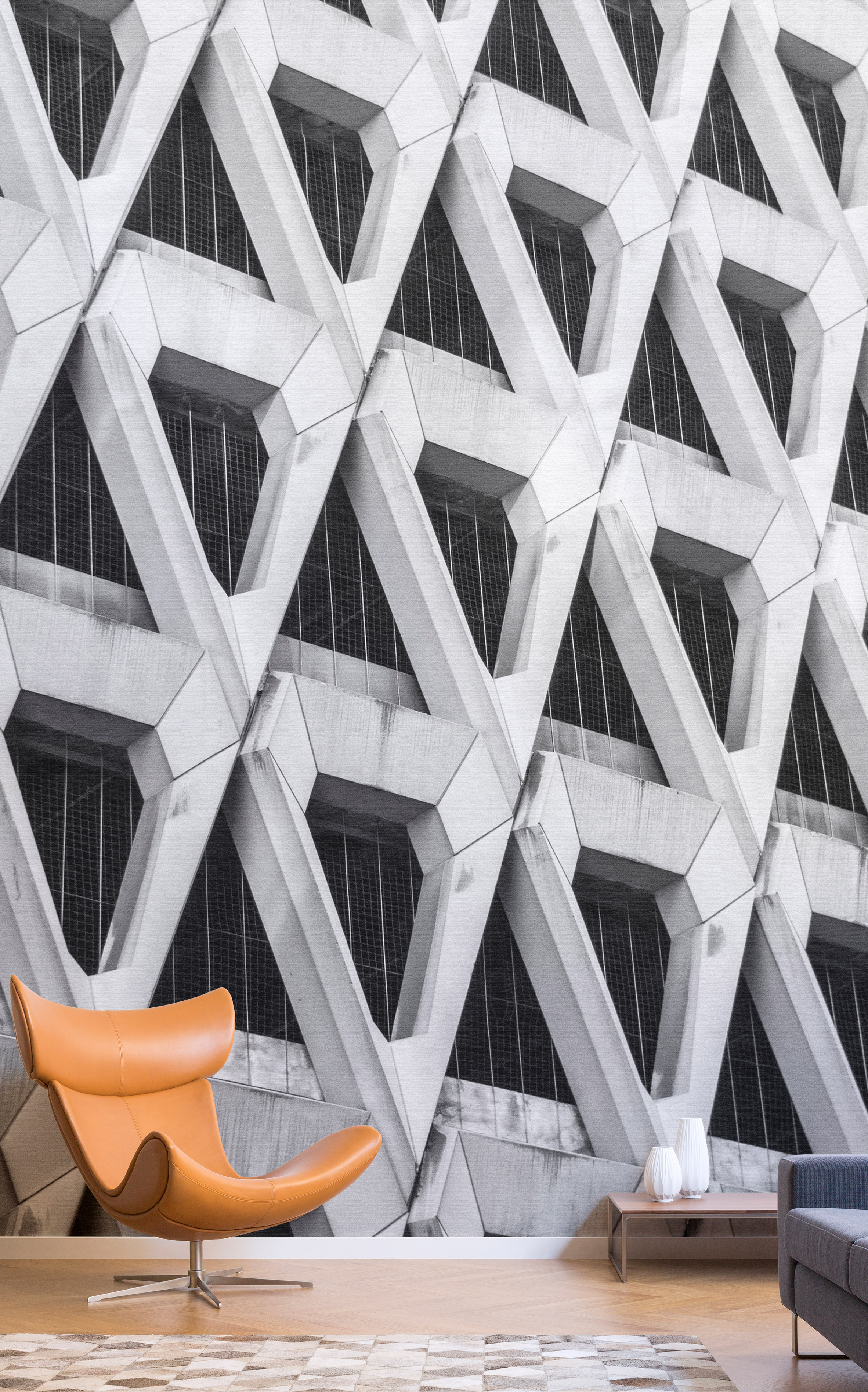 Brutalist-inspired wallpaper collection features Welbeck Street car park-3