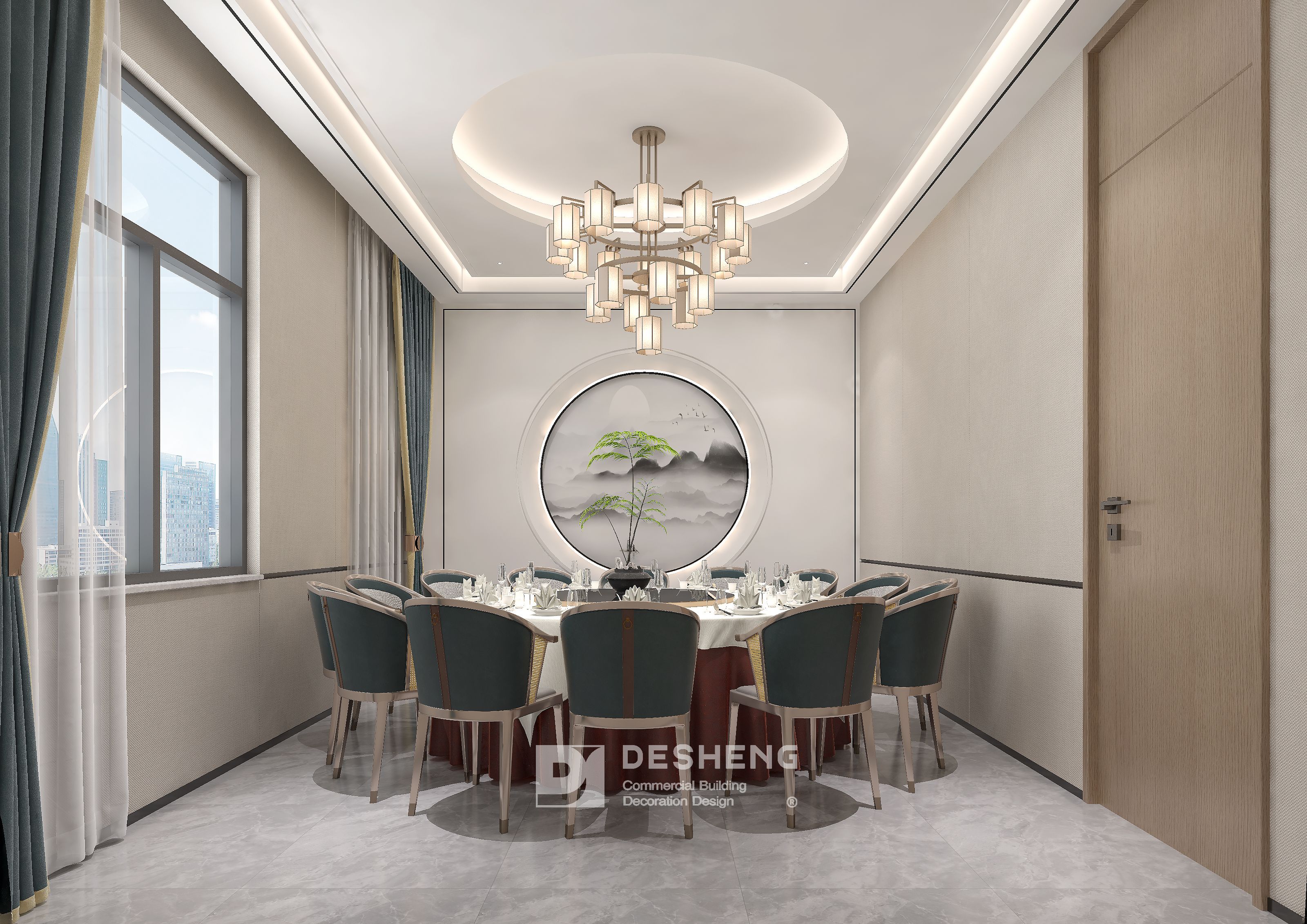 德盛装饰办公室装修案例-朗盈科技-1