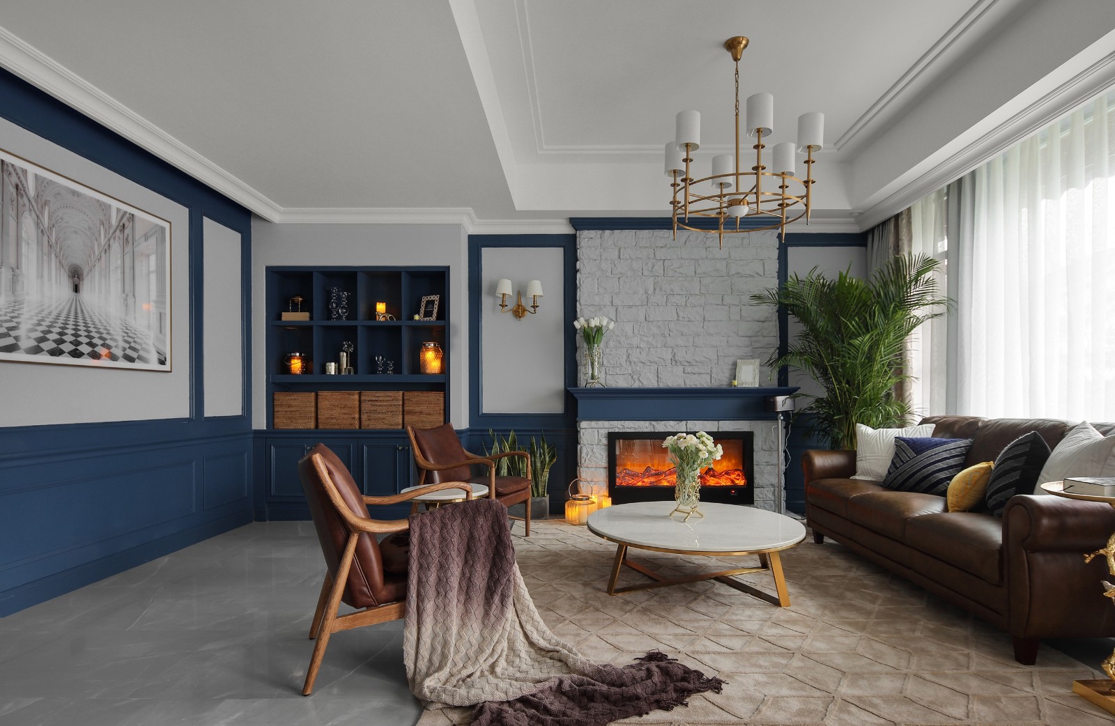 清羽设计 · 成都 178㎡优雅灰蓝家居,打造舒缓港湾氛围-17