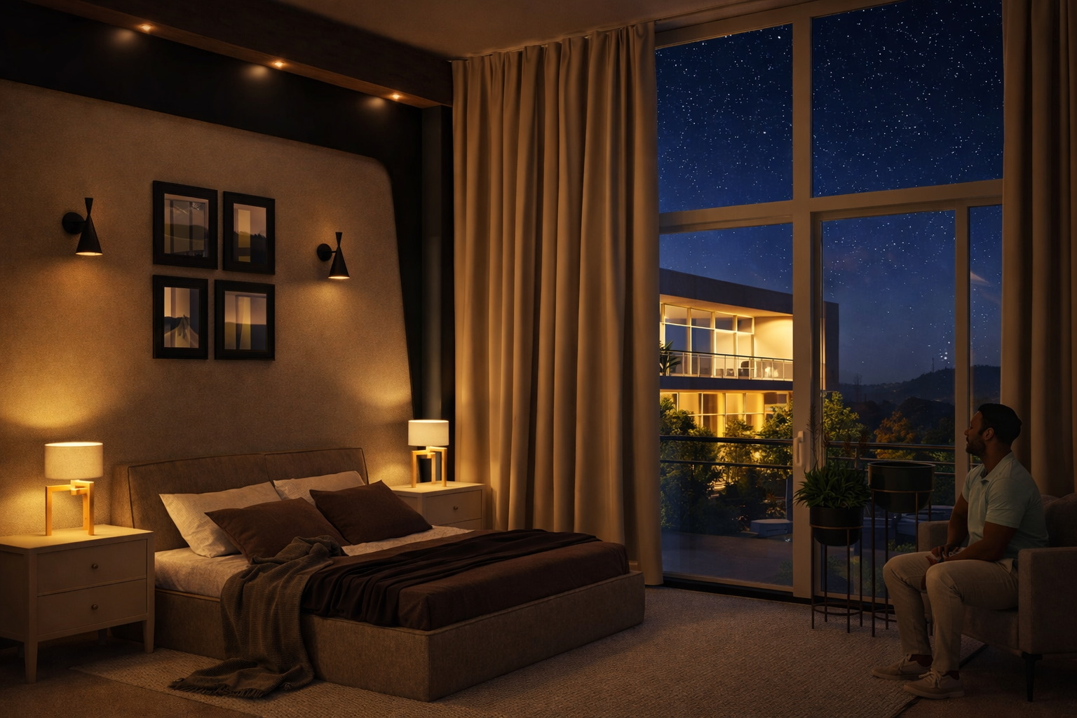 Modern Villa Visualization – Nighttime Elegance-4