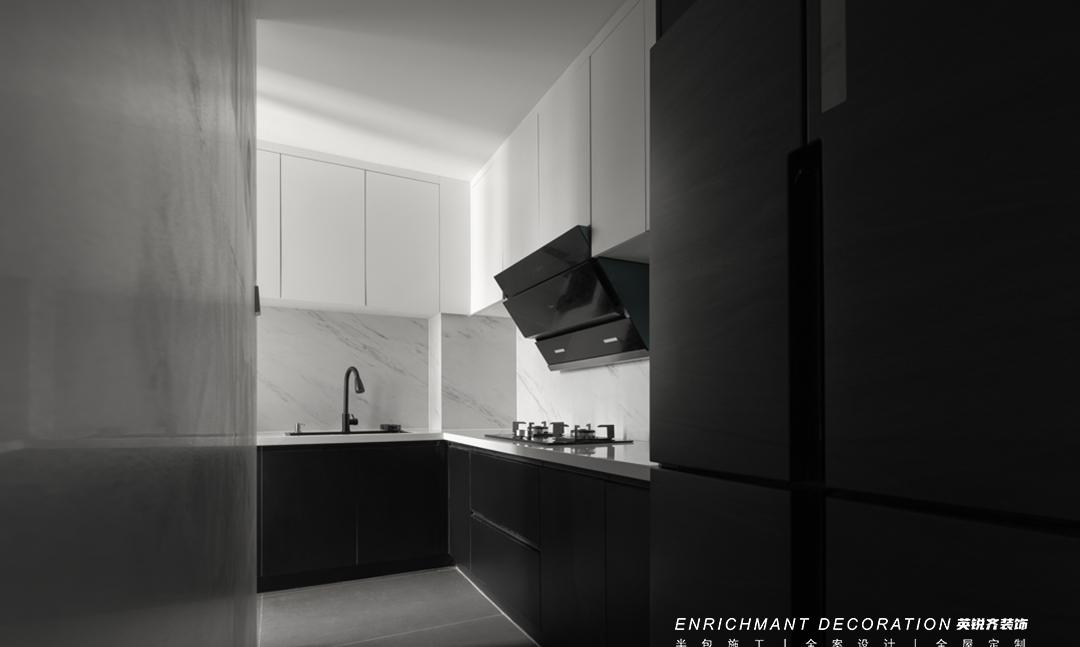 极致黑白 · 简约高级感爆棚的精装房改造丨易越-34