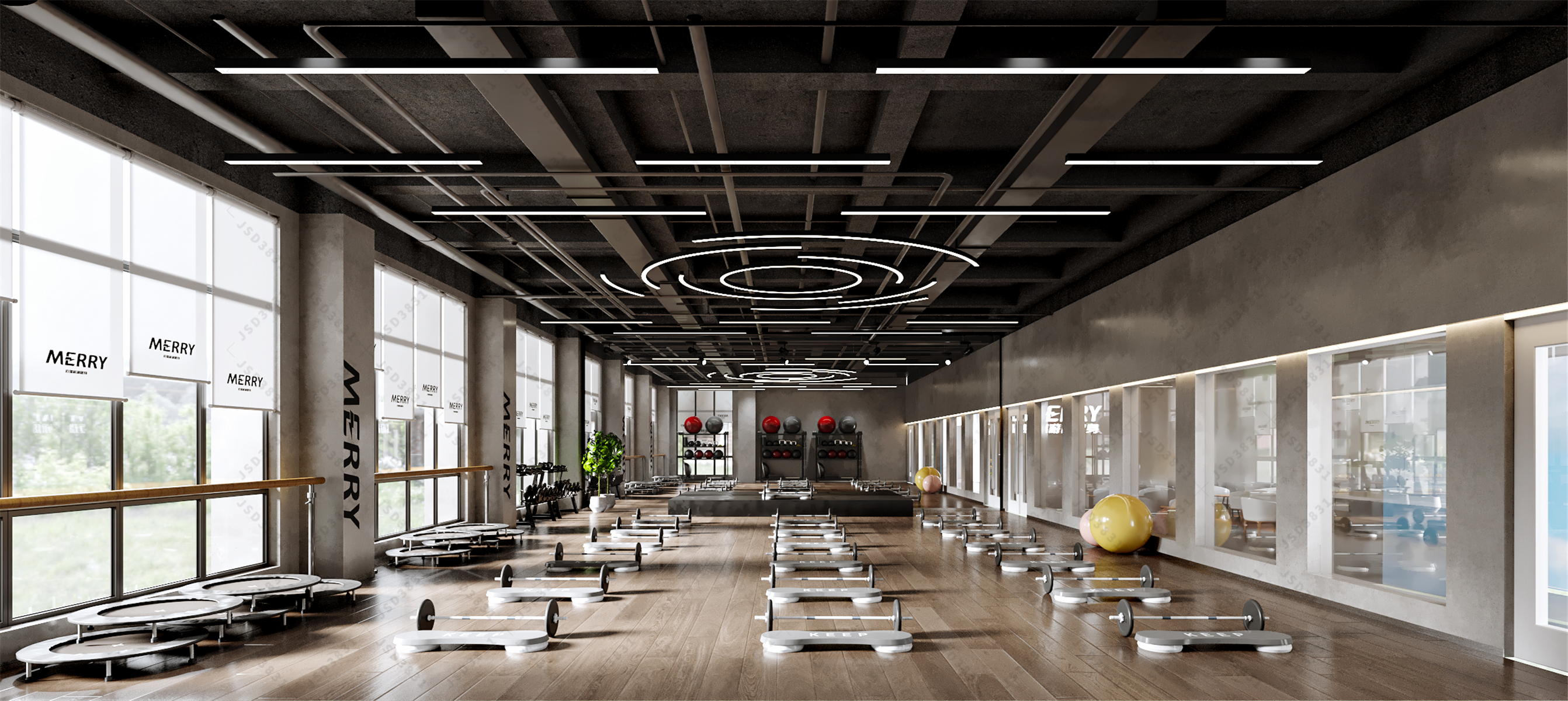 “MERRA”品牌健身房室内设计丨专业健身设计公司-3