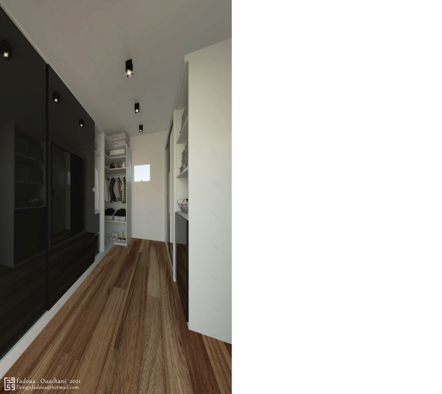 带更衣室的主卧设计丨Fadoua.oua-15