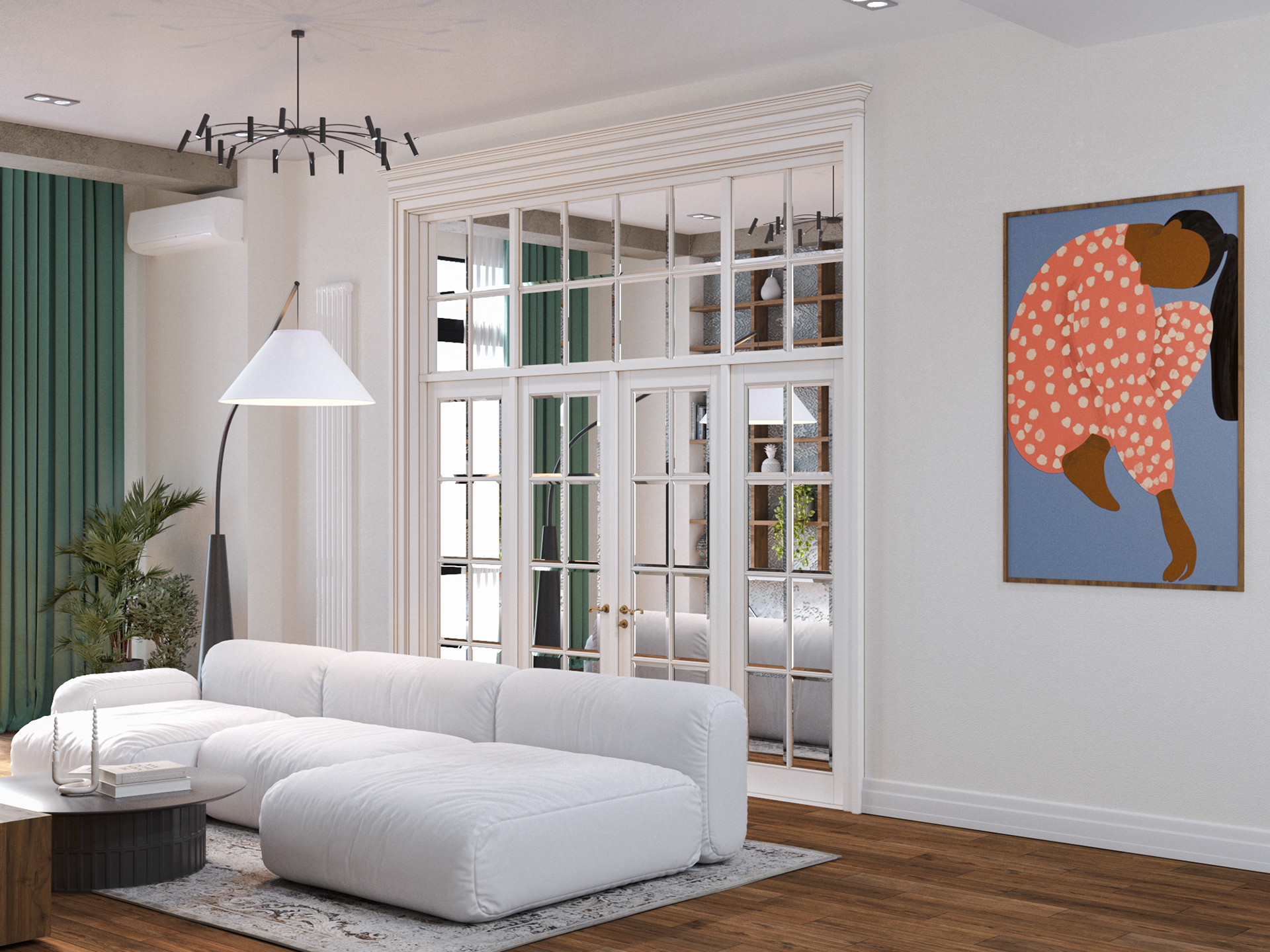 Визуализация квартиры 101,5м². Дизайн Carmine Home-1