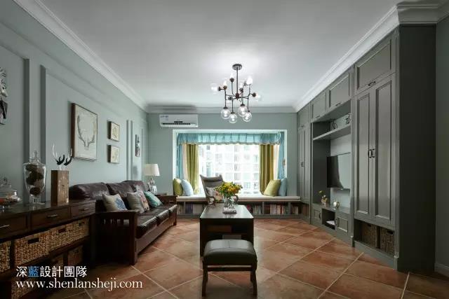 夏日抹茶——120㎡简约美式小清新-25