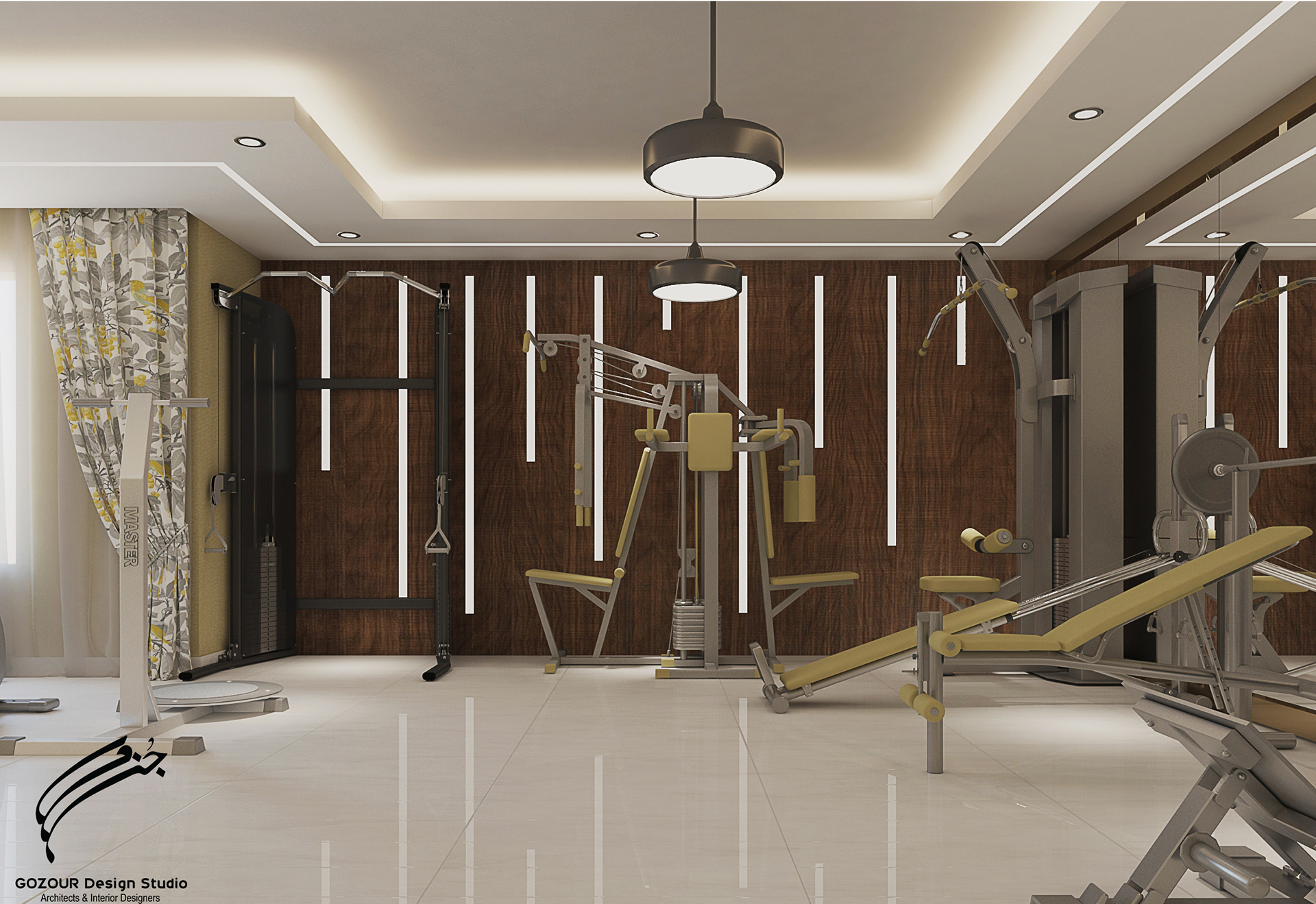 GYM &LIVING &OFFICE DESIGN AT VILLA IN QATAR ..-12