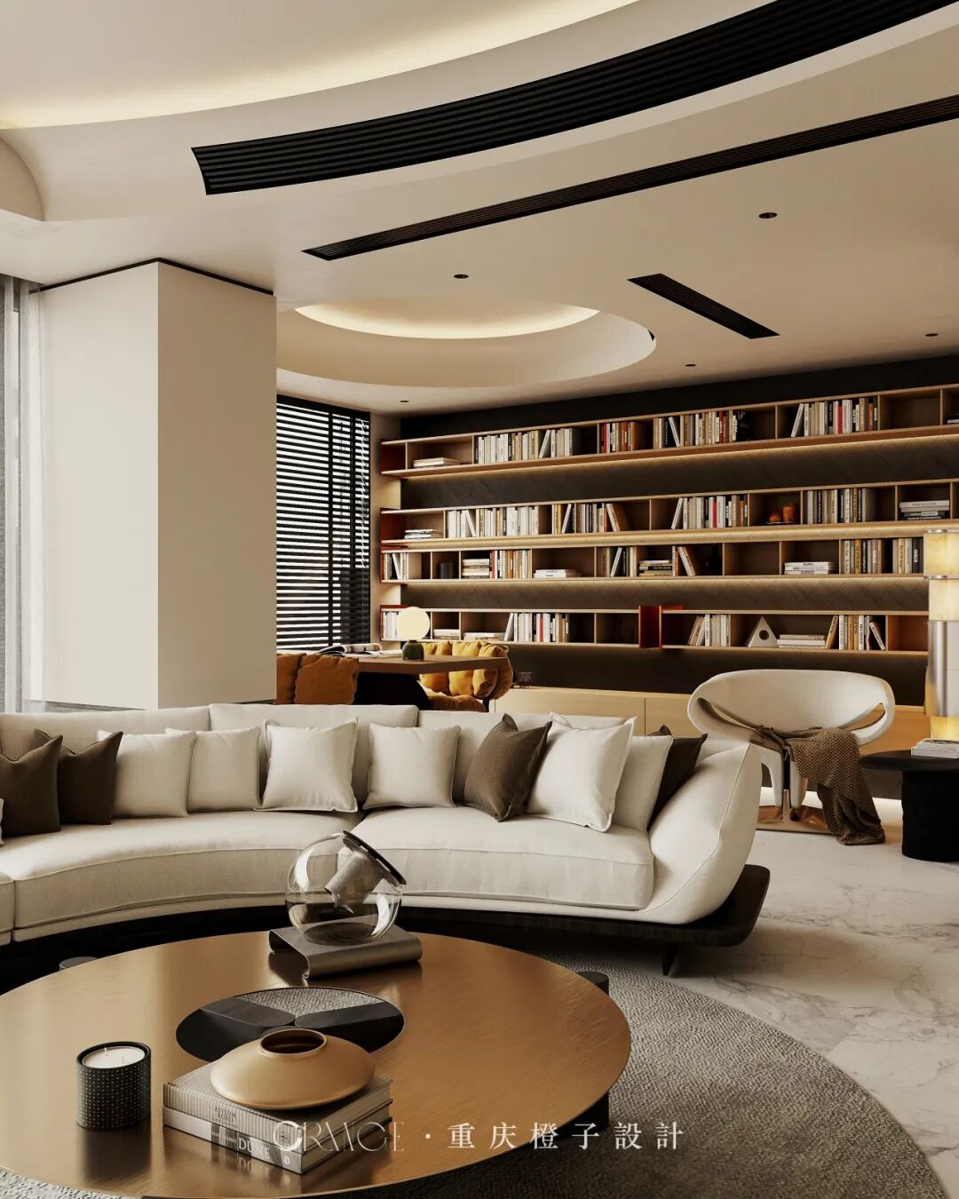 橙子新作||国宾壹号院——醇境·融邸，暖木鎏金-25