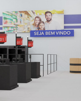 Projeto Interno e Externo 3D para SuperMercado