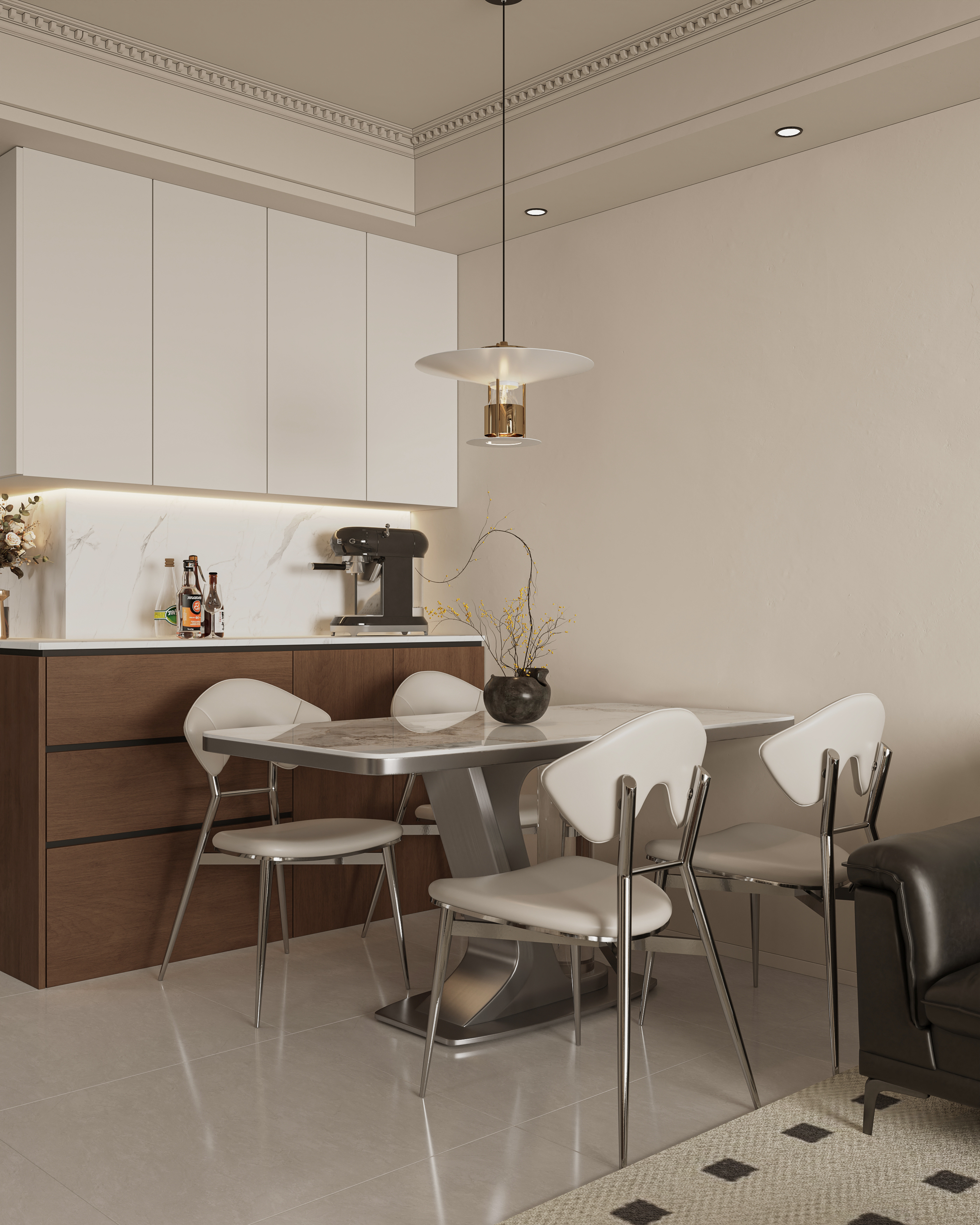 绘感视觉设计——中古风客餐厅主卧设计-4